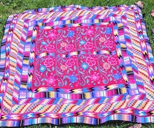 Delightful and colorful wool scarf 46x46