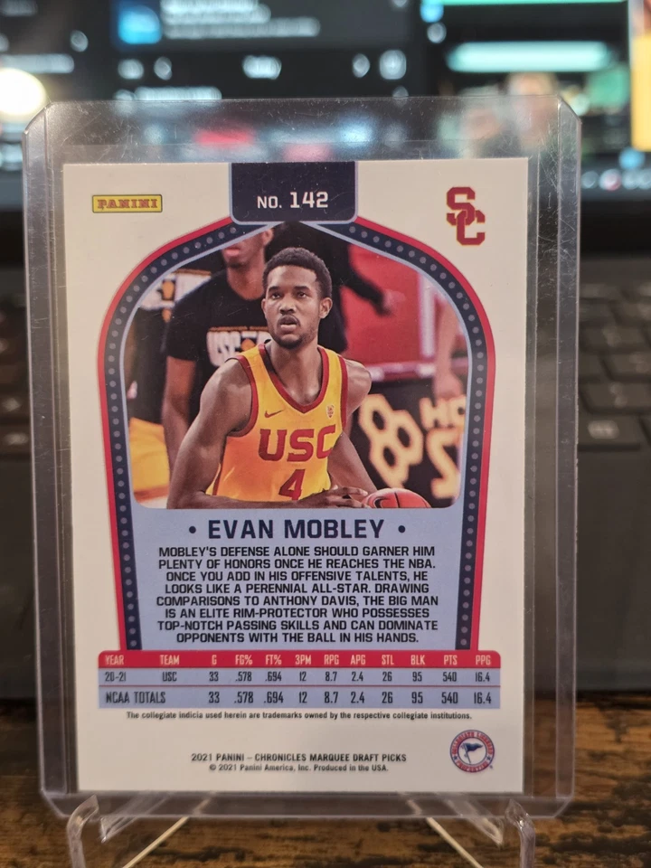 2021 Panini Chronicles Marquee Draft Picks Evan Mobley Rookie orange RC#142 - Image 4 of 4