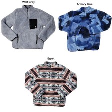 Hurley Boys Cozy Warm Sherpa Printed Quarter-Zip Jacket