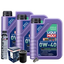 Motoröl 0W40 LIQUI MOLY 3L+BOSCH Ölfilter+Cera Tec+Ölablassschraube