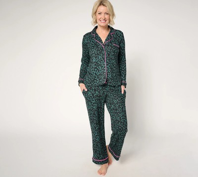 Sunday Brunch Pillowsoft Notch Collar Pajama PJ Set DryBrushAnimal XL New