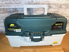 NEW Plano 3-Tray Tackle Box with Dual Top Access, Dark Green/Off White