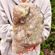 9.59LB Natural green cubic fluorite quartz crystal mineral specimen