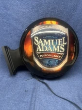 AWESOME SAM ADAMS LAGER BEER LIGHT UP TWO SIDED PUB SIGN SAMUAL 30” X 16”    2