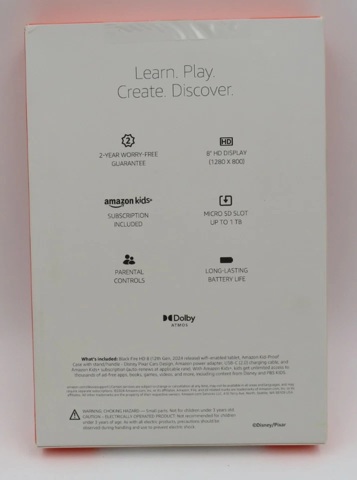 Amazon Fire HD 8 Kids Tablet Disney Design: Cars 32GB NEW SEALED - Image 2 of 3