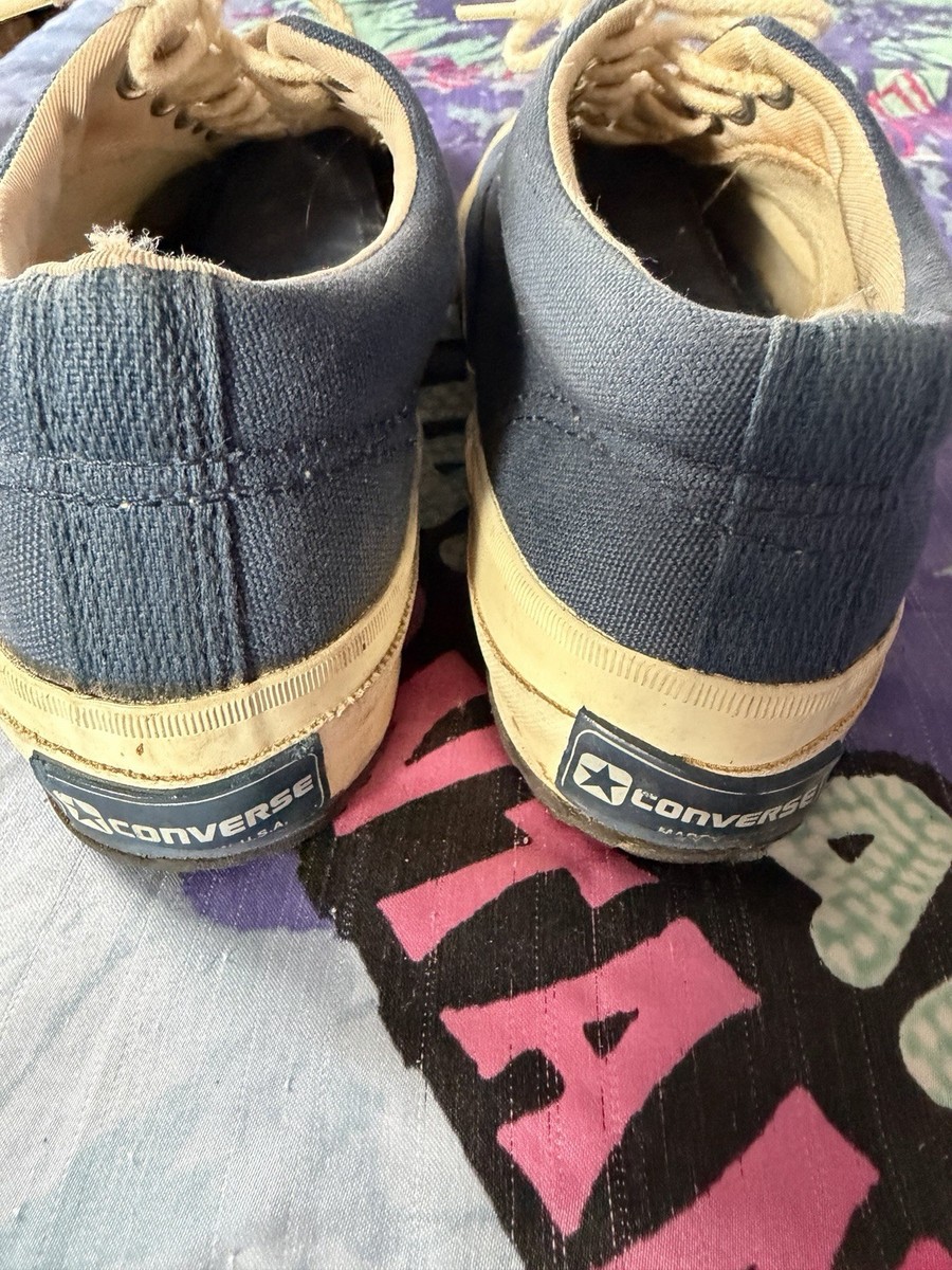 Vintage CONVERSE Skidgrip Sneaker Shoes Blue 80s Made In USA Men's