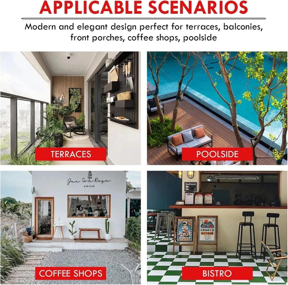 Juego de muebles de exterior de 3 piezas para patio bistró para todo tipo de clima Foto 2 de 4