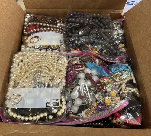 18lbs+ Lot of Vintage to Now WEARABLE Mixed Costume Jewelry Box Bulk Resale #2!