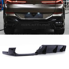 GLOSS BLACK REAR DIFFUSER BUMPER VALANCE KIT FOR BMW X6 G06 30d 40i 45e 20-24