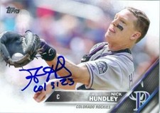 Nick Hundley autographed baseball card (Colorado Rockies) 2016 Topps #289