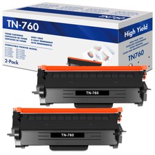 TN760 High Yield Toner Cartridge Compatible With Brother MFC-L2710DW Printer 2BK