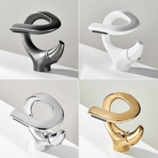 Modern Creative Waterfall Bathroom Basin Sink Facuet Mixer Tap Single Hole