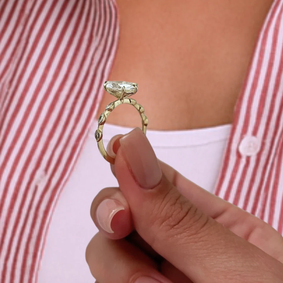 Marquise Cut 2.00 Ct Lab Created Diamond  Antique Engagement Ring 14K Solid Gold - Image 4 of 4