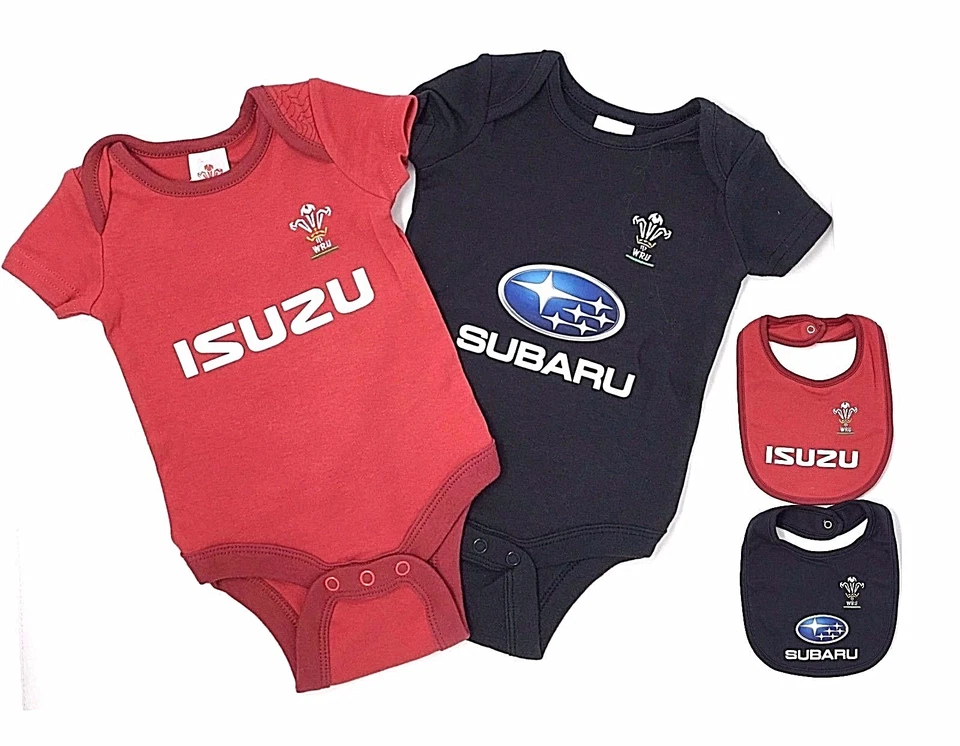 WALES WRU RUGBY UNION BABIES BODY PRAM SUIT SHORT SLEEVE RFU BABY GROW VEST