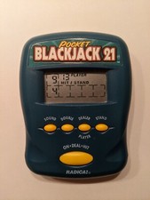 Radica Pocket Blackjack 21 Casino Electronic Hand Held Game 1997, Tested Works