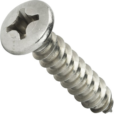 #14 Self Tapping Sheet Metal Screws Phillips Oval Head Stainless Steel All Sizes