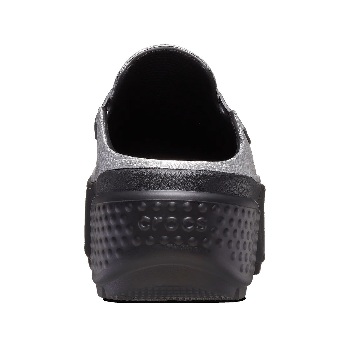 New Womens CROCS STOMP METALLIC LOAFER 210363-01V SILVER / BLACK