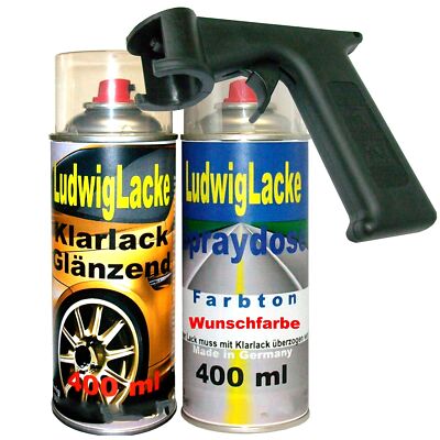 Sprayset  für Audi Tornadorot LY3D 400ml Lack+400ml Klarlack + Haltegriff