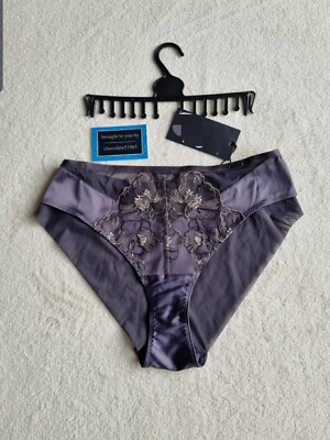 NEW EX M*S BEAUTIFUL SWISS DESIGNED FLORAL EMBROIDERY BRAZILIAN BRIEFS - 20