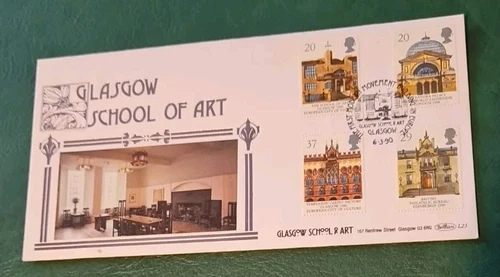 GB - 1990 - "Europa"   BENHAM GOLD - "Glasgow School of Art"  FDC - Glasgow SHS
