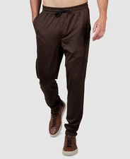 $85 Natori Men's Modern-Fit Brown Adjustable Pajama Jogger Pants Size Medium