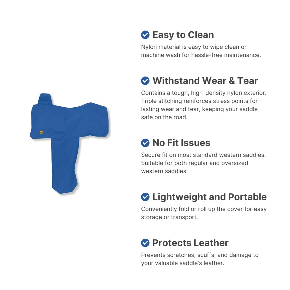 Cubierta de sillín occidental de nailon 600D antidesgarro impermeable - negro, rojo, azul, magenta Foto 4 de 4