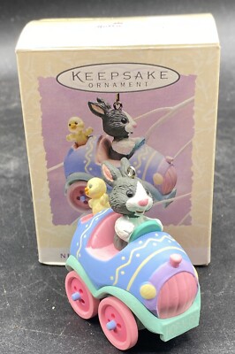 Hallmark Keepsake Ornament - Here Comes Easter Bunny in Egg Cart With Box