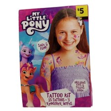 My Little Pony Tattoo Kit 25 Tattoos 3 Wipes with Tips and Tricks Guide Safe Fun