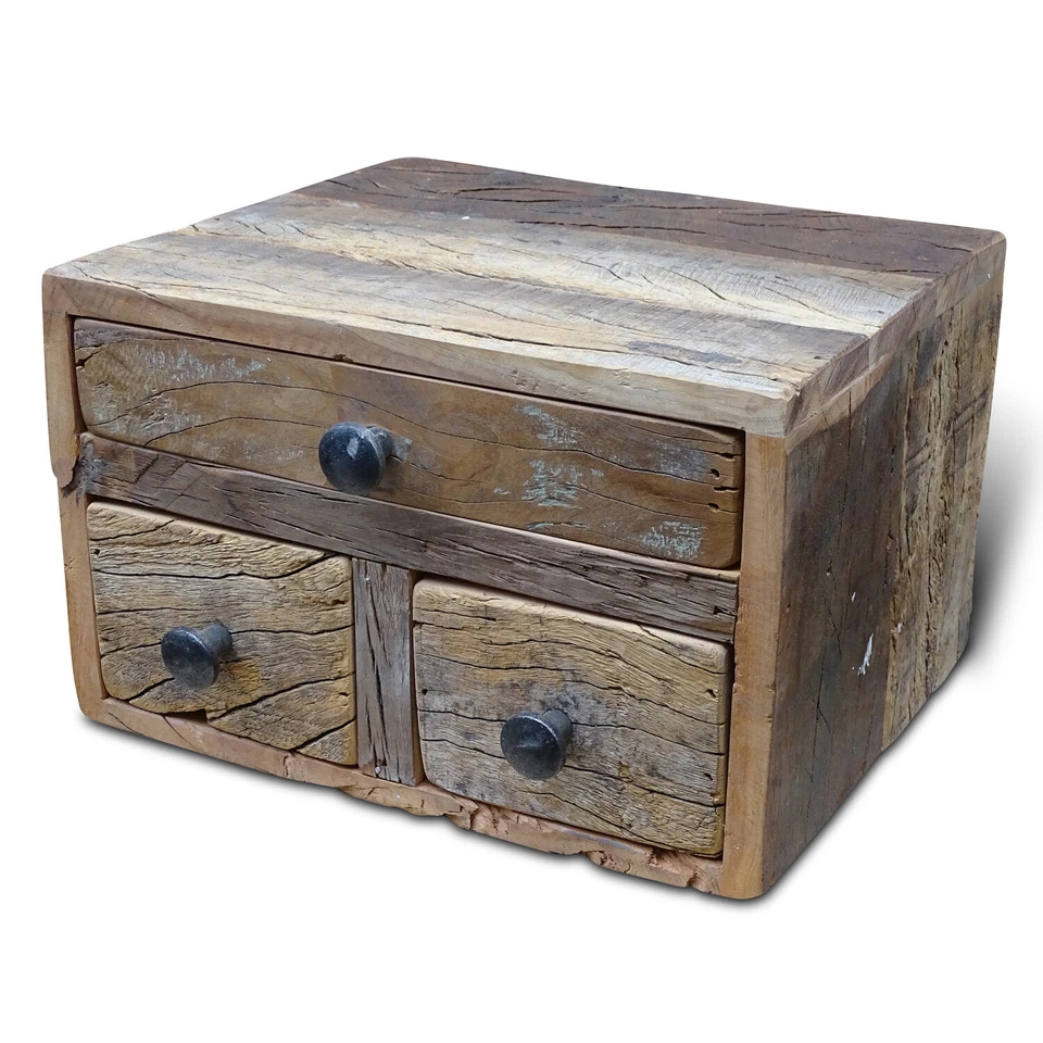 Vintage Aufbwahrungsbox 30cm recycelt Schubladenbox Holzbox Ordnungsbox Kiste - Bild 2 von 2