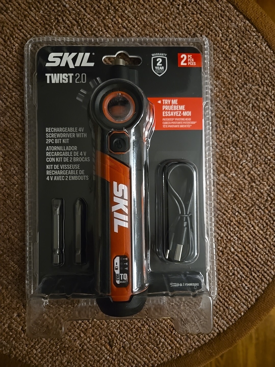 Twist 2.0 Rechargeable 4V Electric Screwdriver with LED Light and Pivoting Head