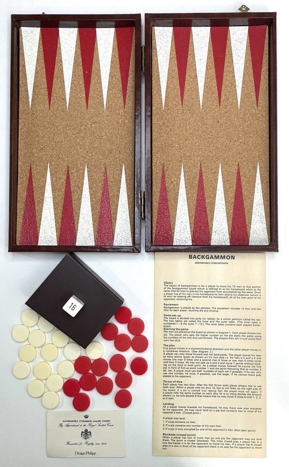 Design Philipp Backgammon Chess Checkers Board Game Set Faux Book Box ...