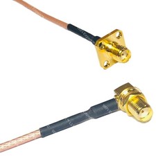 RG316 SMA FEMALE FLANGE to SMA FEMALE ANGLE RF Cable Rapid-SHIP LOT