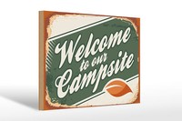Holzschild Camping 30X20Cm Welcome To Our Campsite Holz Deko Schild Wooden Sign