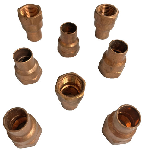 (LOT OF 8), 5/8 INCH COPPER THREADED ADAPTERS