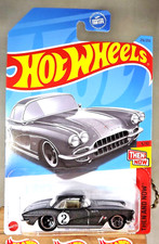 2023 Hot Wheels 216 Then and Now 5/10 '62 CORVETTE Dark Gray w/Black 5 Spokes