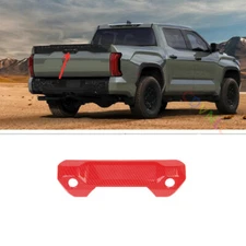 Tailgate Door Handle Bowl Decor Cover For Toyota Tundra 2022-24 Red Carbon Fiber