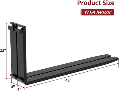 48'' Pallet Fork Blades 2 Packs for Loaders Skid Tractors 4000LB Weight Capacity