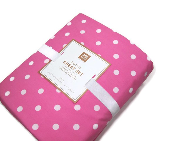 pottery barn polka dot sheets