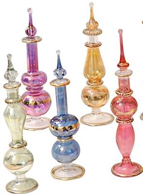 Set Of 5 Genie Blown Glass Miniature Perfume Bottles for Perfumes & Esse...