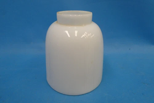 Small White Milk Glass Antique Old Ribbed Light Lamp Shade Part Vintage Used