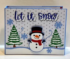 Handmade, Premade LET IT SNOW Scrapbook Mini Photo Album Pocket-book Style