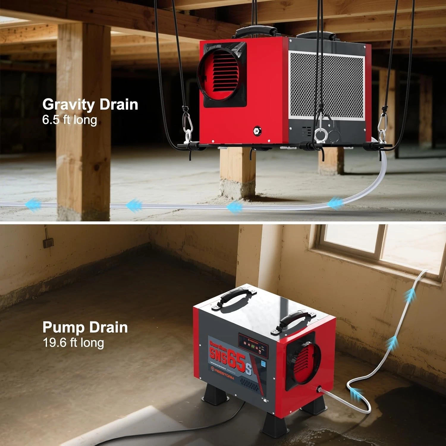 Abestorm 120 PPD Crawl Space Dehumidifier Commercial Basement Garage 1,300 sq