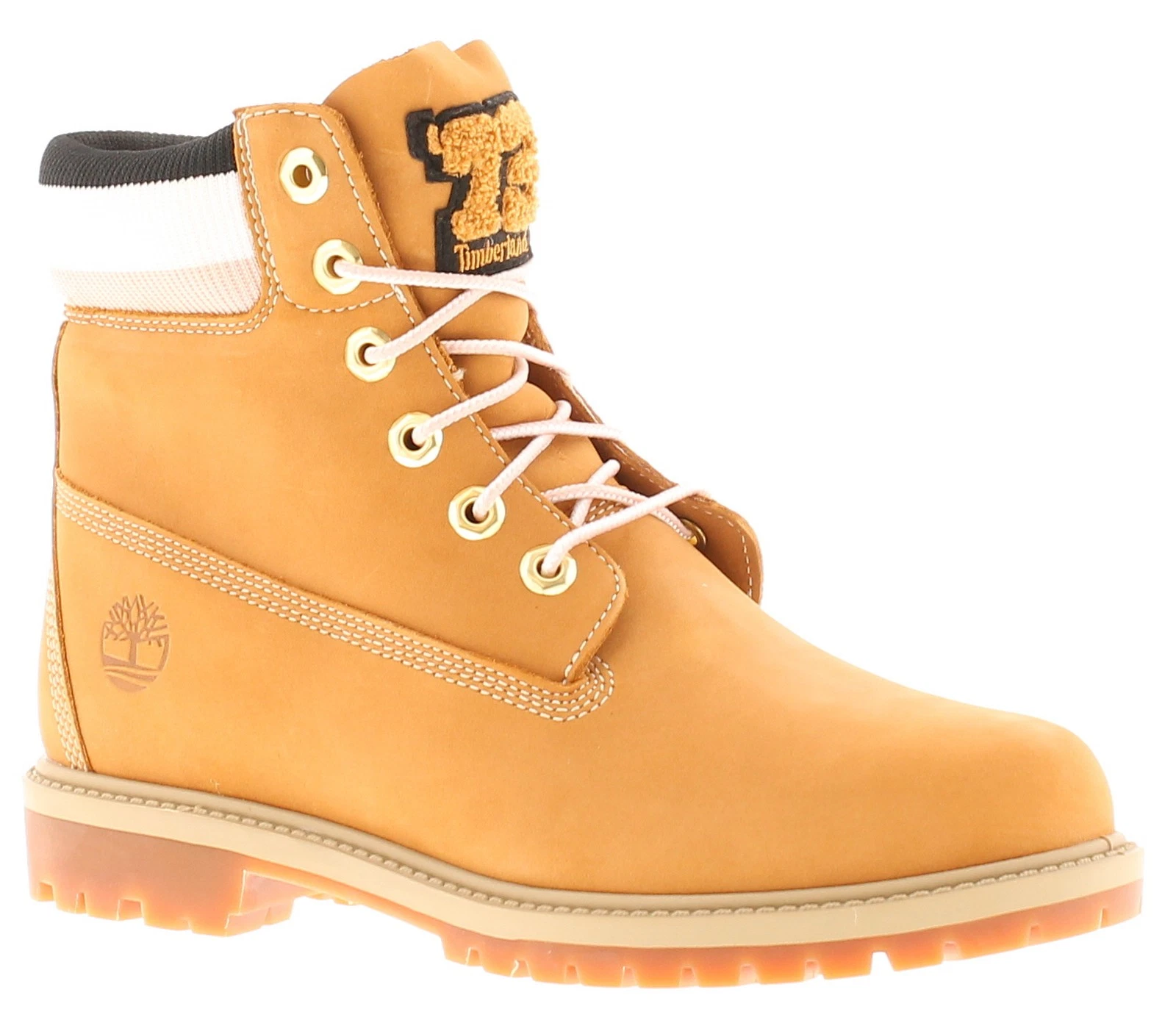 Timberland stivaletti da donna 6 pollici Heritage in pelle stringati marrone chiaro taglia UK