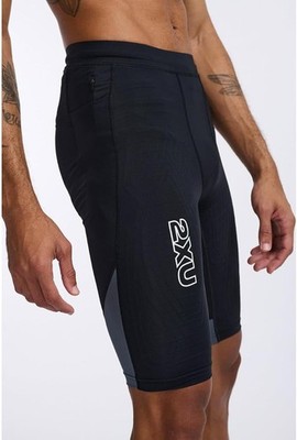 2XU Men's Light Speed React Compression Shorts, Size Large, Black