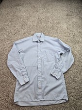 Vintage Christian Dior Dress Shirt Mens 15 32-33 Blue Long Sleeve Cotton 90s