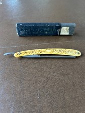 Antique Wade  Butcher Sheffield King Cutter Straight Razor With Case