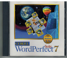 Corel WordPerfect Suite 7 for Windows 3.1/95/NT CD-ROM 1997 with Install Key