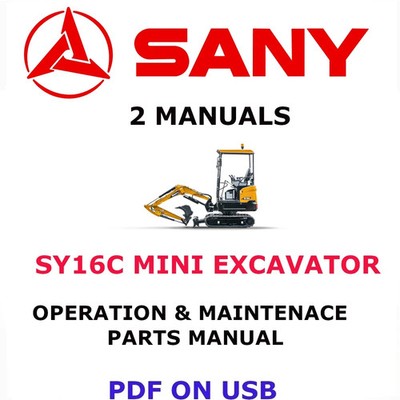 SANY SY16C EXCAVATOR MANUAL OPERATION AND MAINTENANCE PARTS BOOK  PDF