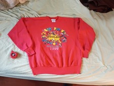 Vintage 90s Legoland California Red Sweatshirt Mens Sz med 1999 LEGO Blocks Y2K