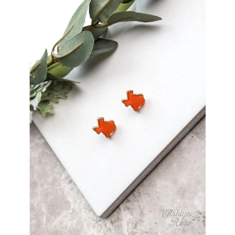 Aretes Texas On My Mind Druzy naranja Foto 2 de 2